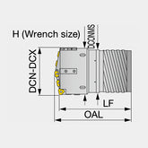 UNIDEX DTS-EX Indexable drill head with external 4-start thread for double tube system (DTS), diameters adjustable, tool diameter ø107.00 - ø168.99 mm, CICT = 5 - Big-tools Industrial Supply Tools for Metal Cutting